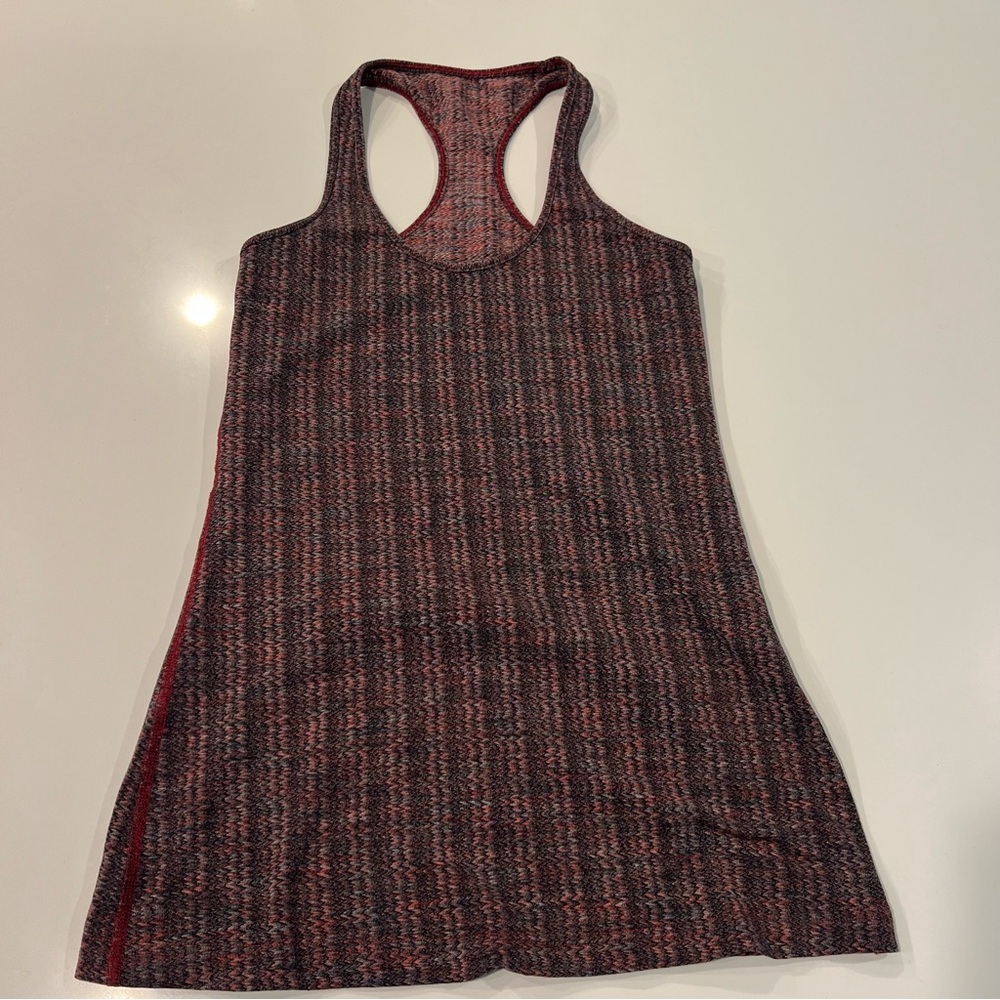 Lululemon Red and Black Striped Tank Top